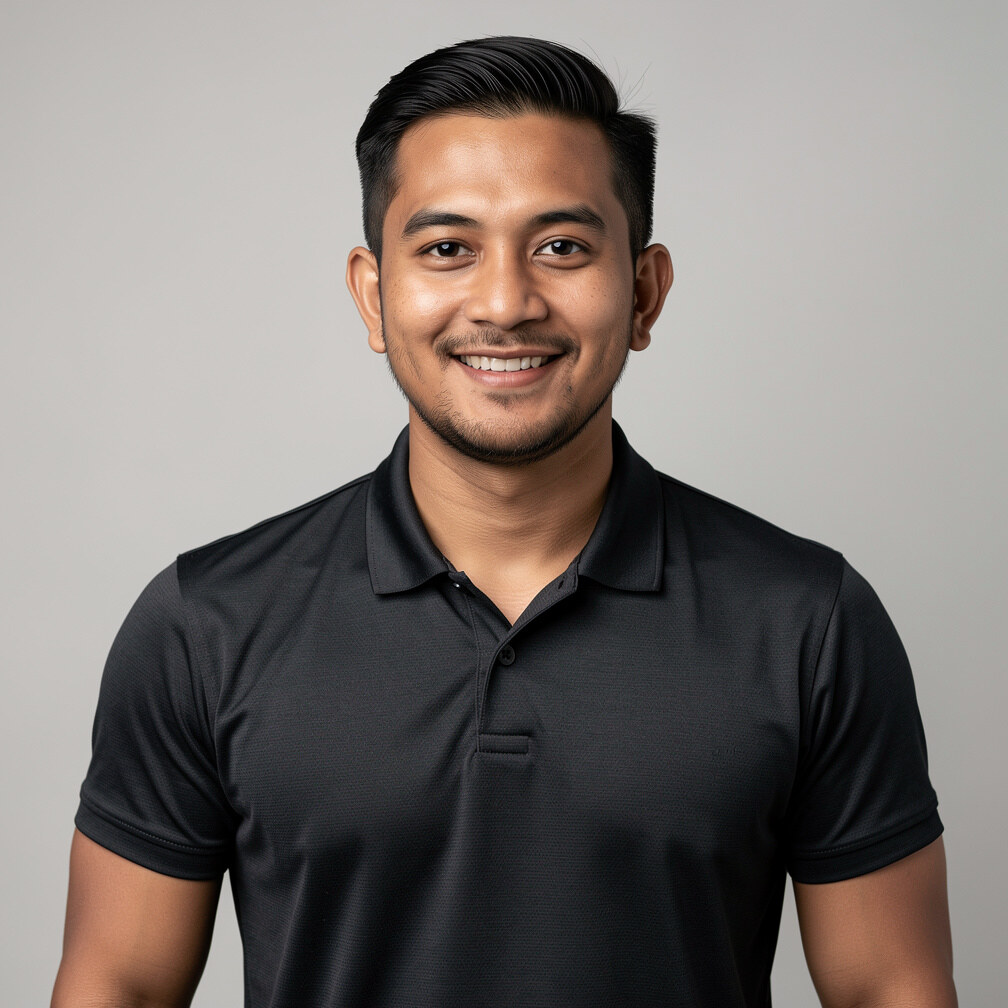 Portrait of a Singaporean male movement coach in athletic wear