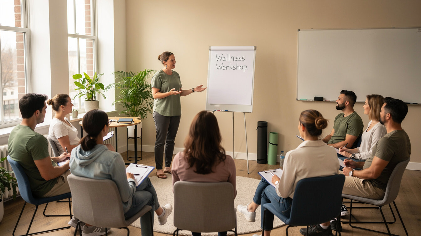 expert teaching wellness class